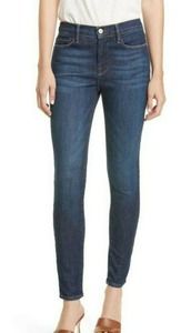 FRAME Le Skinny de Jeanne in Vinyl Stretch Jeans Sz 27 Mid-Rise (X